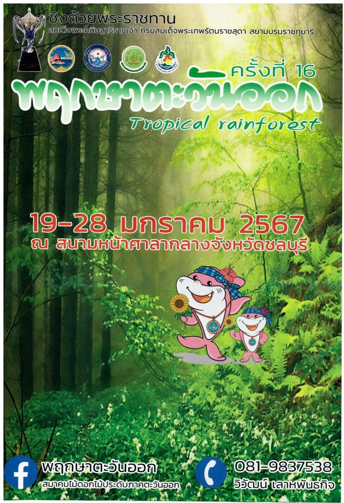 ประชาสัมพันธ์ งานพฤกษาตะวันออก ครั้งที่ 16 ระหว่าง 19 - 28 มกราคม 2567 ณ สนามหน้าศาลากลางจังหวัดชลบุรี